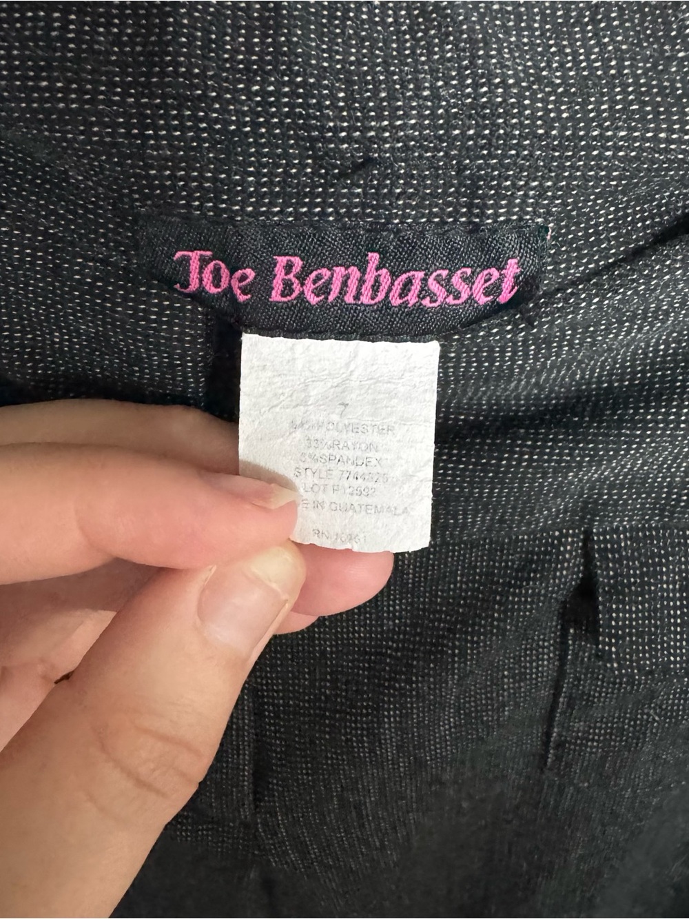 Vintage Y2K Joe Benbasset Charcoal Grey Cuffed Low Rise Wide Leg Dress Pants Siz - Picture 5 of 9